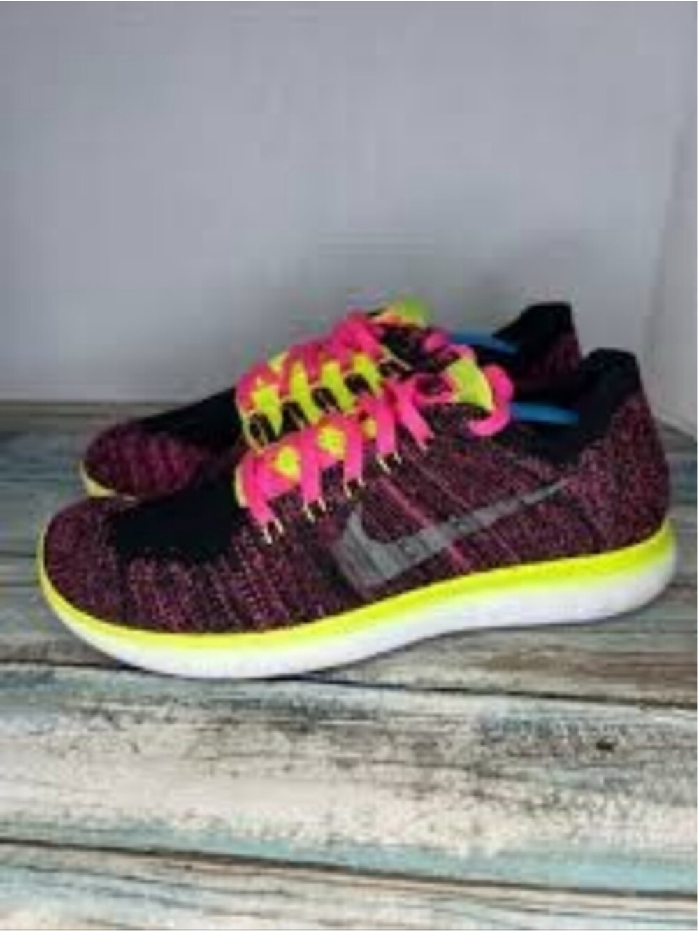Nike Free RN Flyknit GS 'Pink Blast' Running Shoes Size 6 Youth